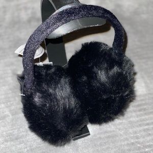 Black fuzzy earmuffs